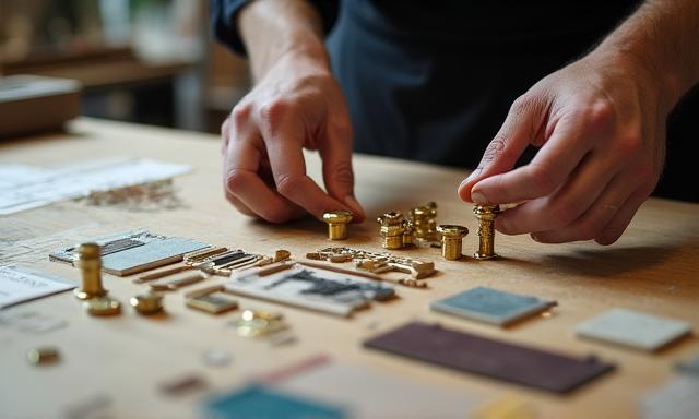 Architetto che lavora a una moodboard per interni di lusso
